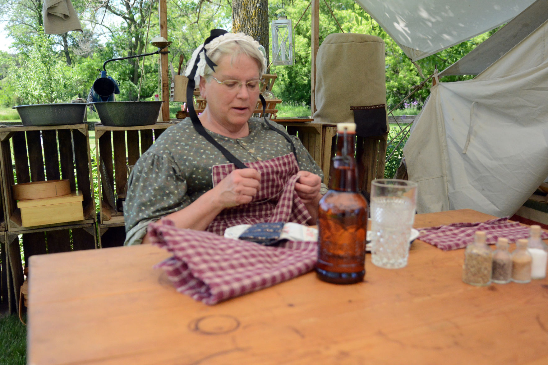 Historical reenactment at Indian Agency House